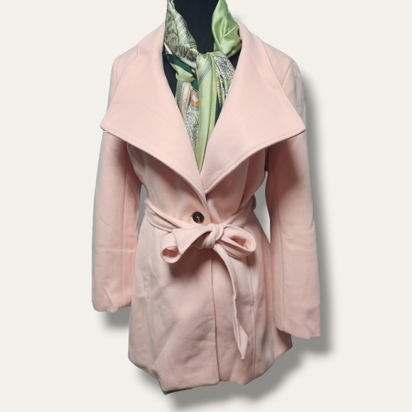 NWOT Allegra K Women's Classic Stand Collar Long Sleeve Winter Belted Long Coat - Picture 15 of 16